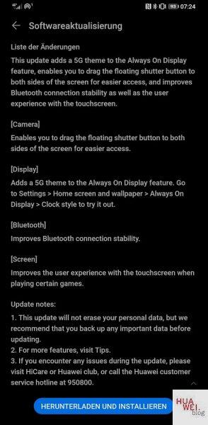 Mate 30 Pro Firmwareupdate Übersicht 97 HUAWEI Mate 30 Pro Firmware CN 10.0.0.195