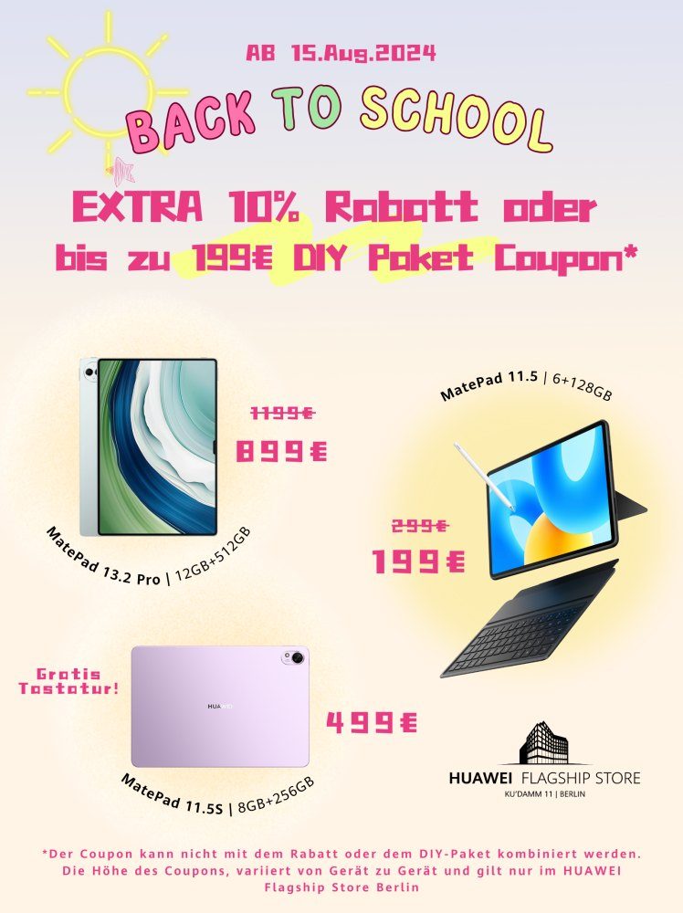 HUAWEI Deals bei Back to School Aktion 4 HUAWEI Deals Back to School 2024